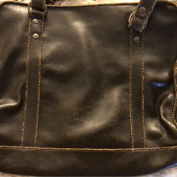 NWOT Distressed small brown leather handbag - Picture 3 of 4